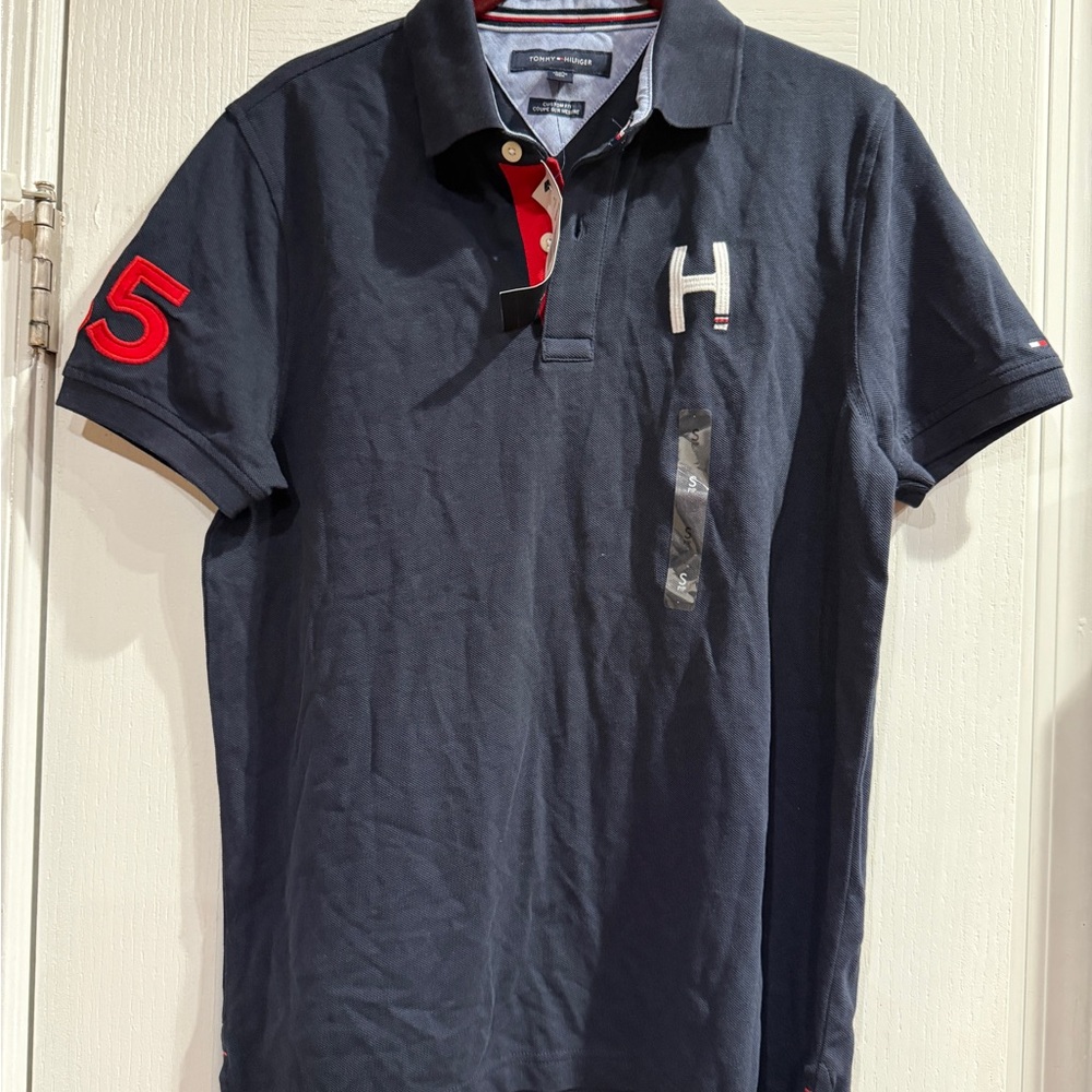 Tommy Hilfiger Navy Polo with Red Accents